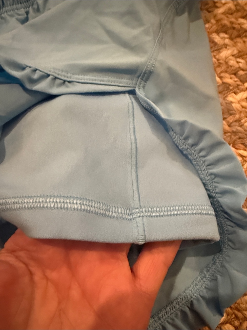 aerie Light Blue Ruffle-Hem Athletic Shorts - Picture 7 of 7